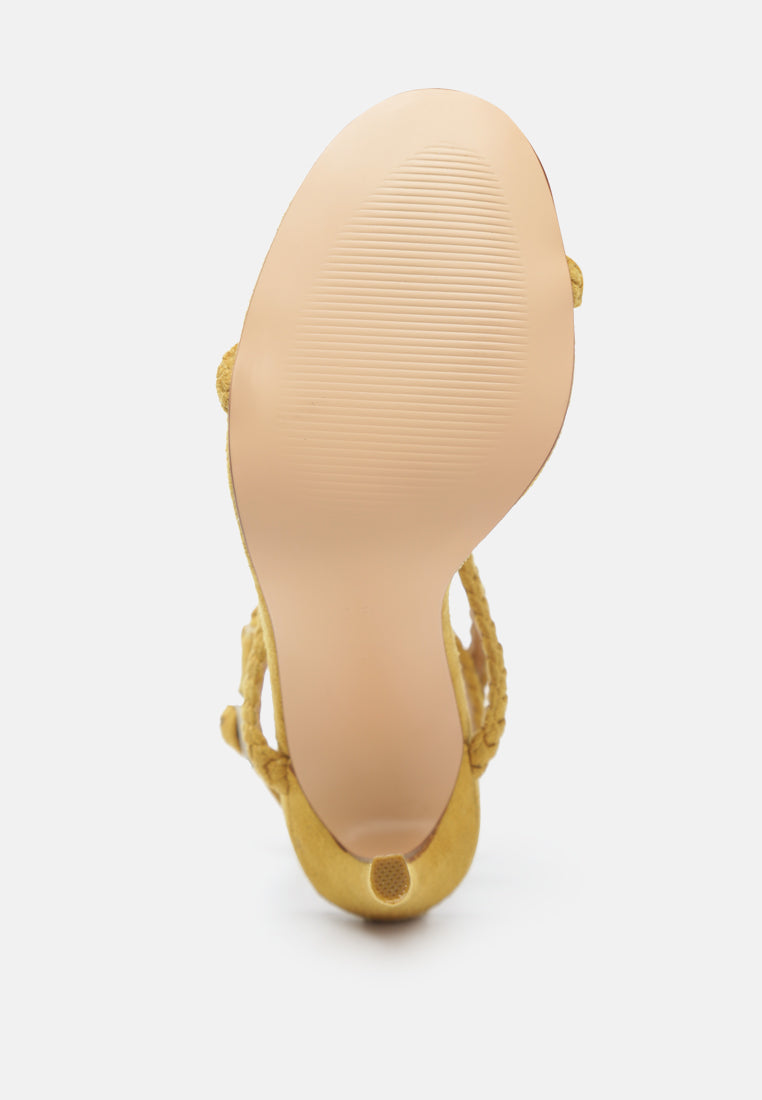 Sherri High Heeled Faux Suede Sandals by London Rag