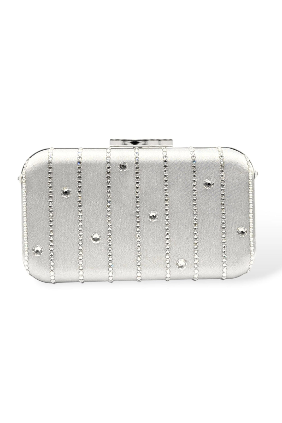 Skye Crystal Clutch in Silver