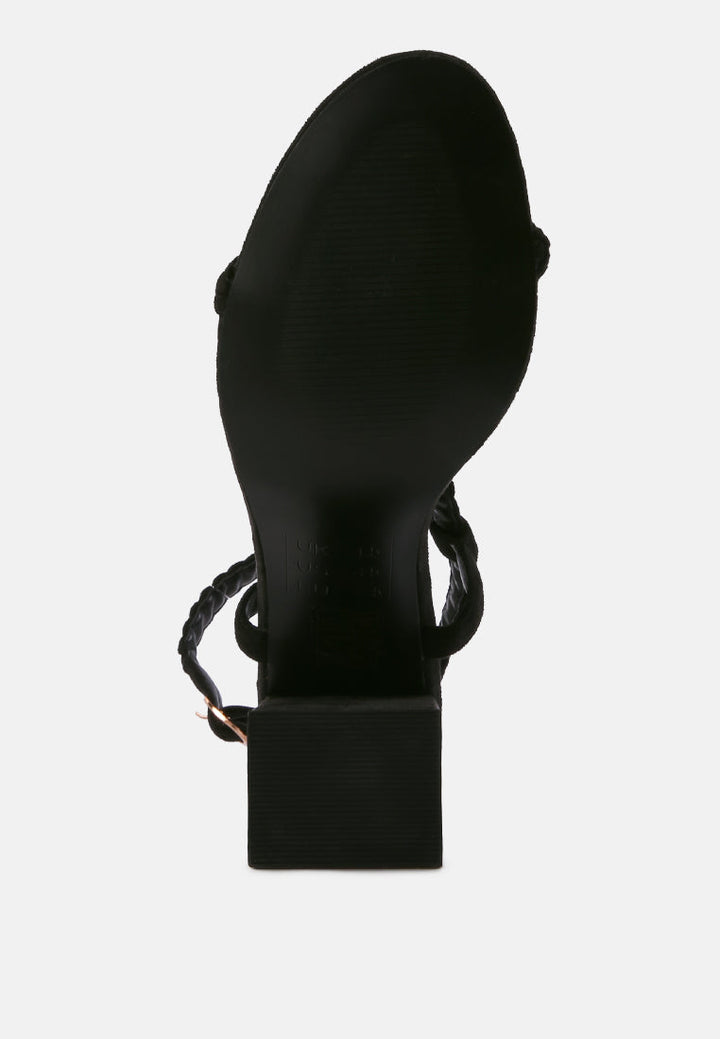 smoosh braided block heel sandals by London Rag