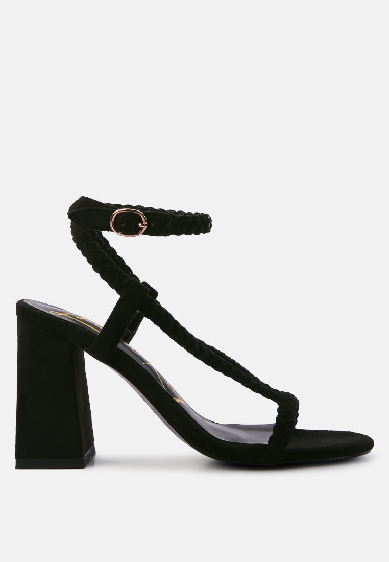 smoosh braided block heel sandals by London Rag