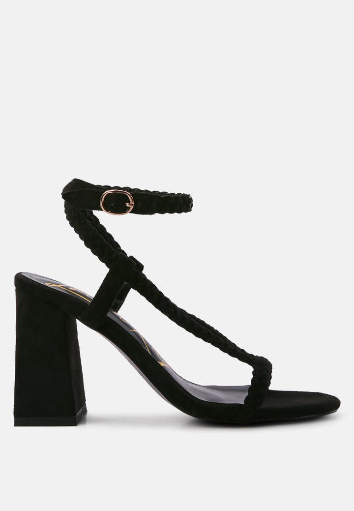 smoosh braided block heel sandals by London Rag