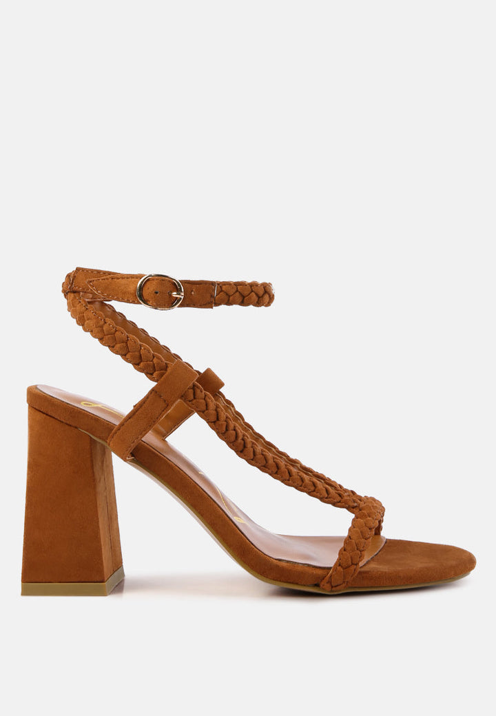smoosh braided block heel sandals by London Rag