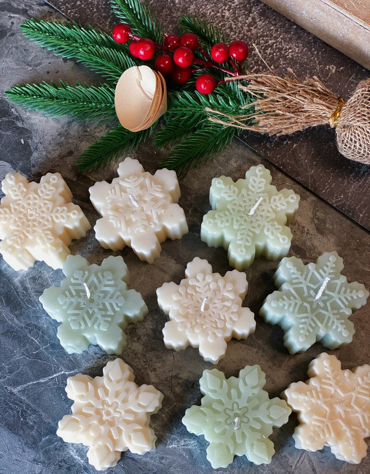 Snowflakes Handmade Soy Wax • Christmas Candle by Crazy About Candles