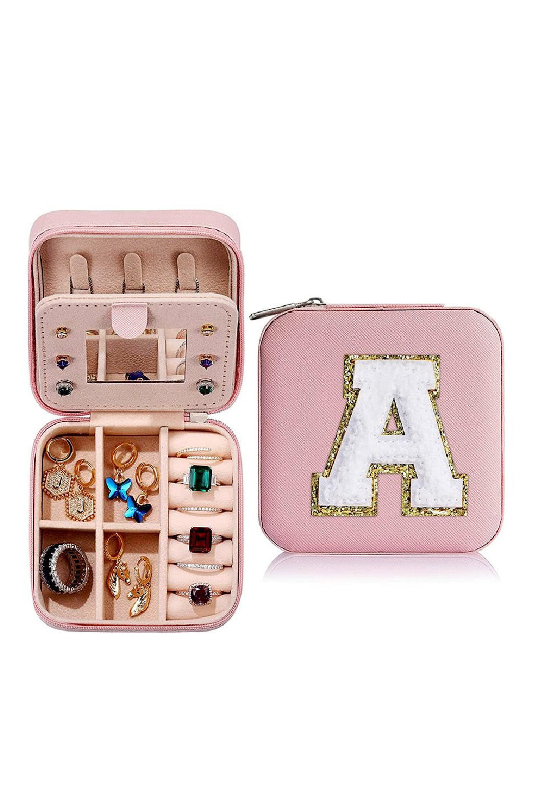 Chenille Lettered Little Pink Jewelry Box by Embellish Your Life