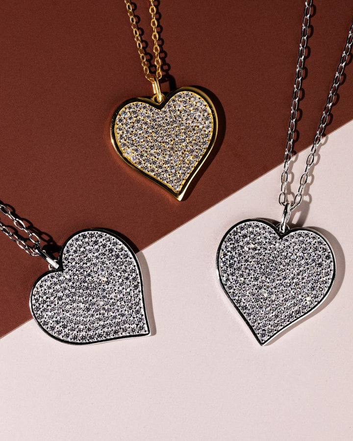 CZ Statement Heart Pendant
