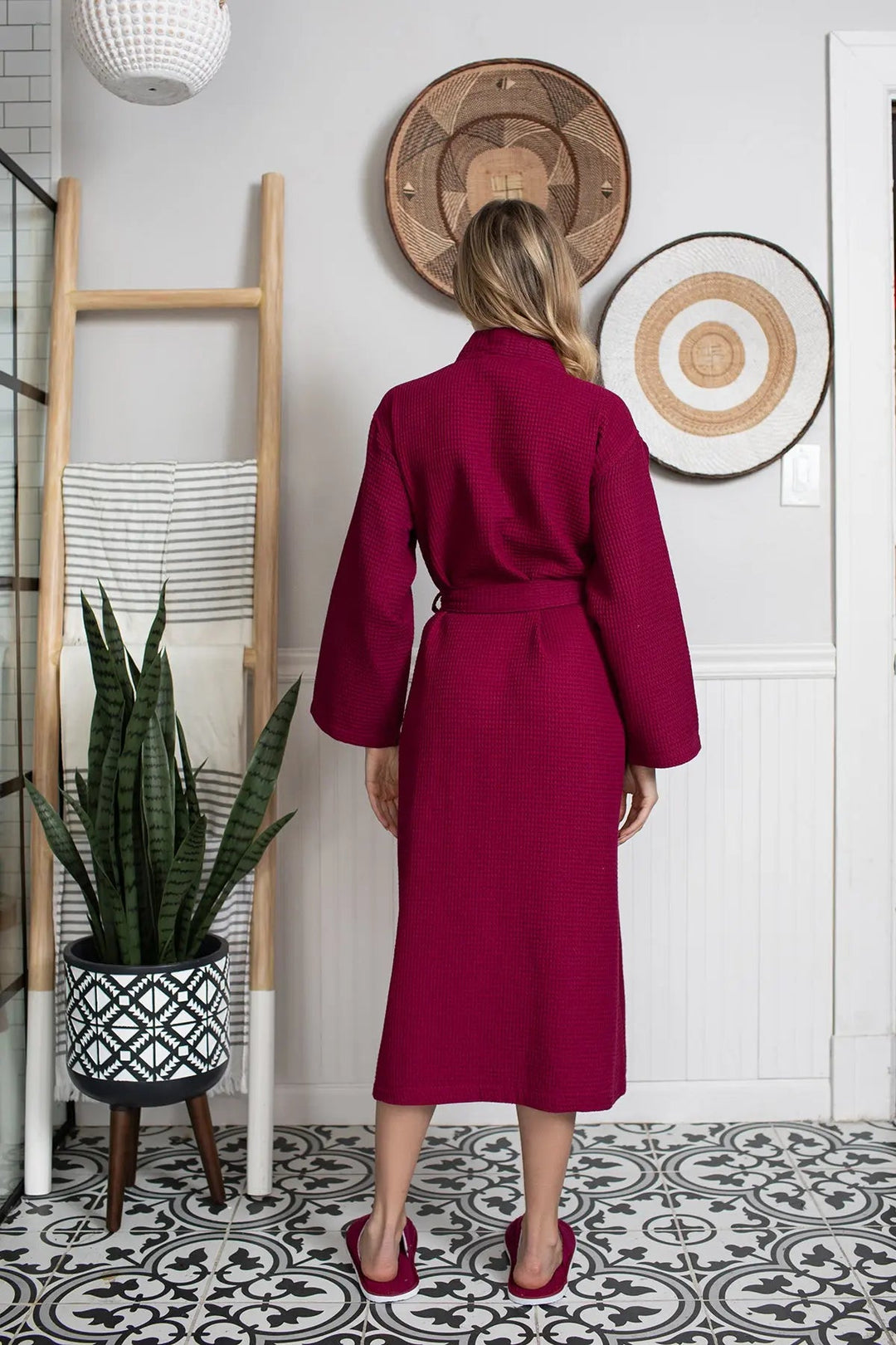 Lightweight Cotton Waffle Robe for Women by Lotus Linen