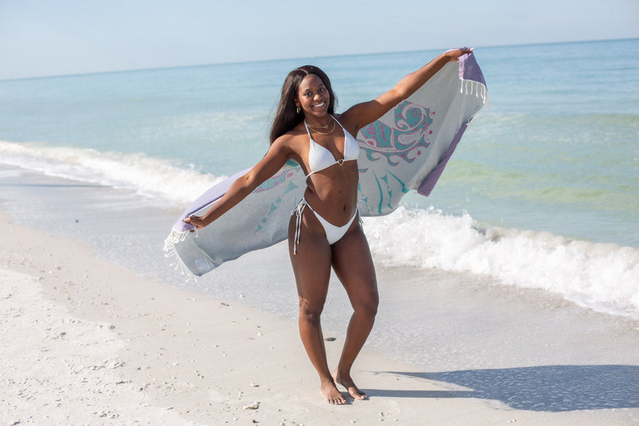 Seahorse Rose - Turkish Towel by Sun Drunk