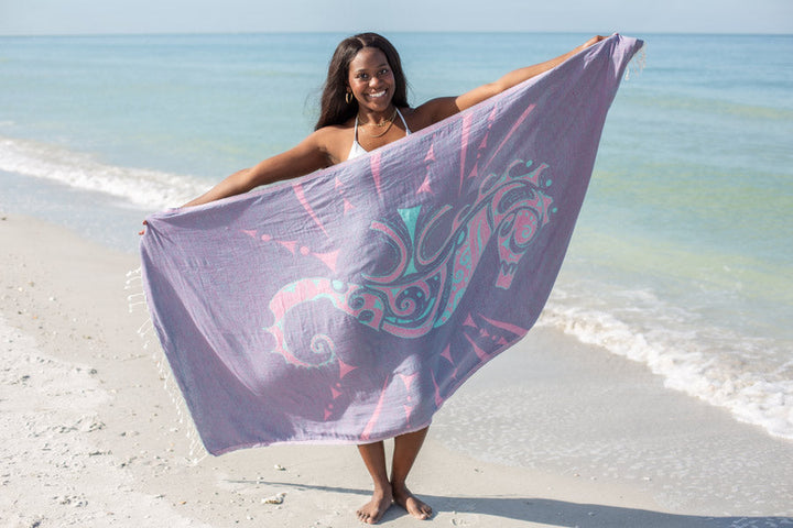 Seahorse Rose - Turkish Towel by Sun Drunk