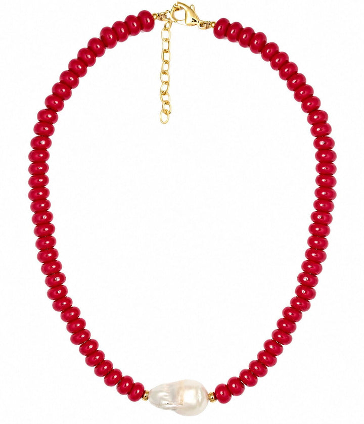 Susie- Quartz Beaded Necklace with freshwater Pearl