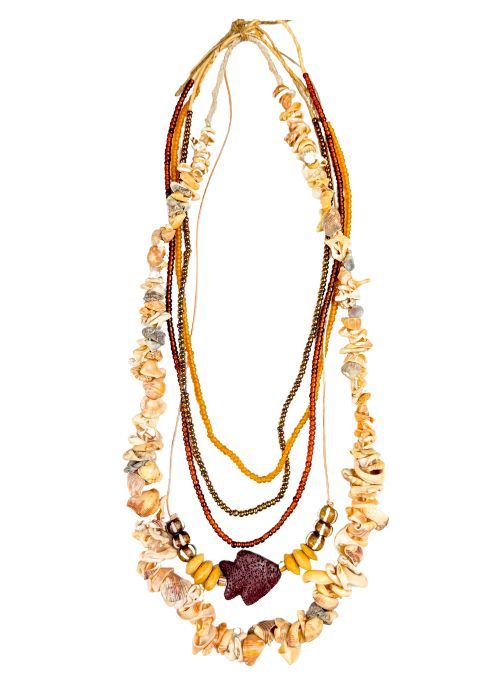 Layer Necklace Set | Brown Shell