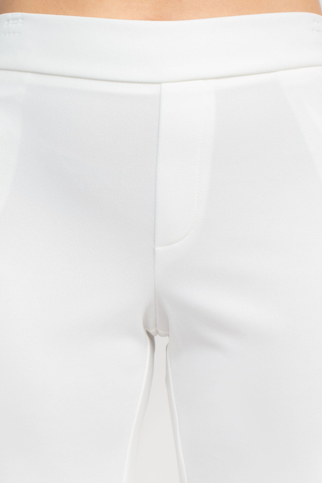 T Tahari Mid Waist Pull On Ankle Slim Fit Crepe Pant with Pockets