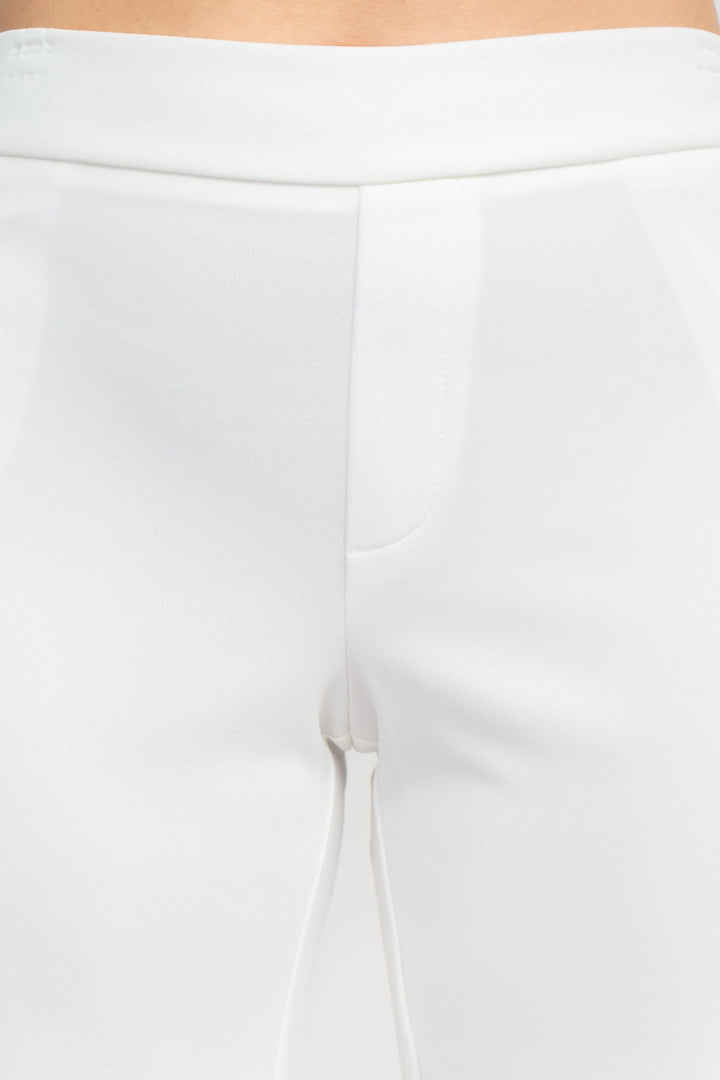 T Tahari Mid Waist Pull On Ankle Slim Fit Crepe Pant with Pockets