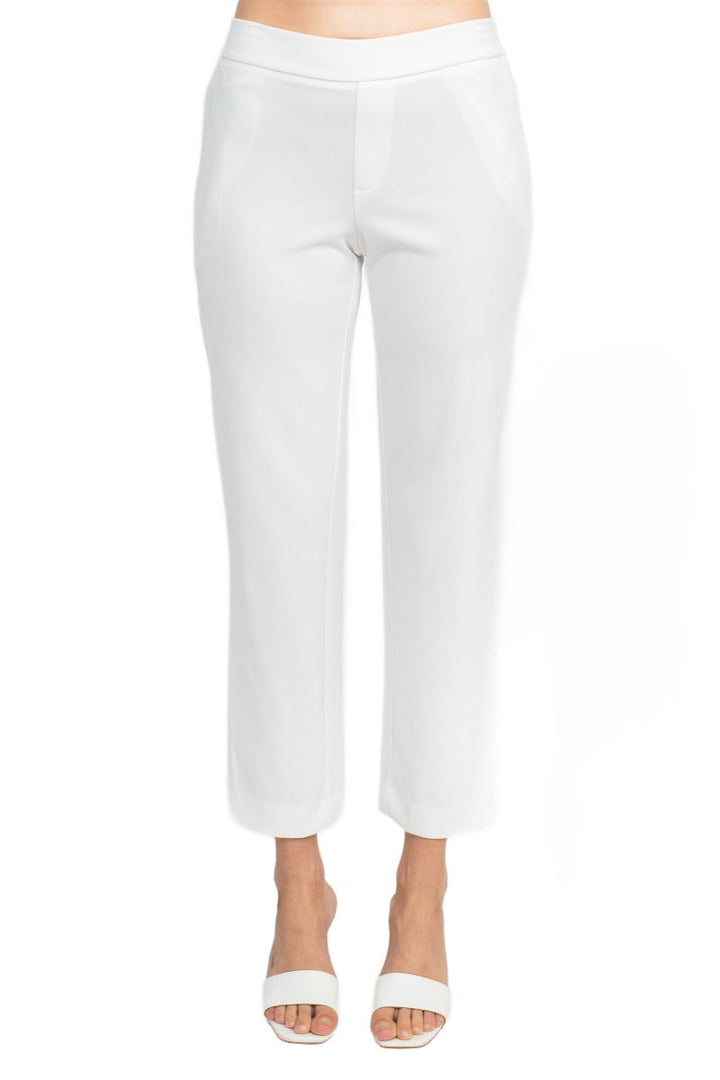 T Tahari Mid Waist Pull On Ankle Slim Fit Crepe Pant with Pockets