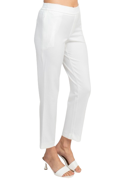 T Tahari Mid Waist Pull On Ankle Slim Fit Crepe Pant with Pockets
