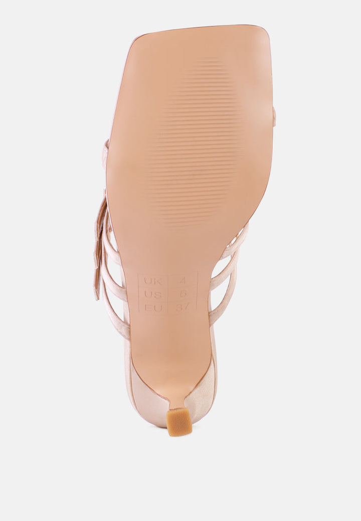 times up diamante buckle mid heel sandals by London Rag