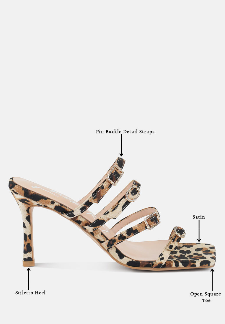 times up diamante buckle mid heel sandals by London Rag