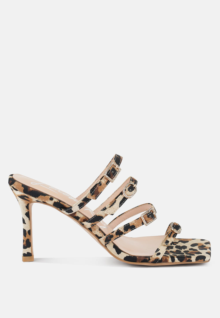 times up diamante buckle mid heel sandals by London Rag