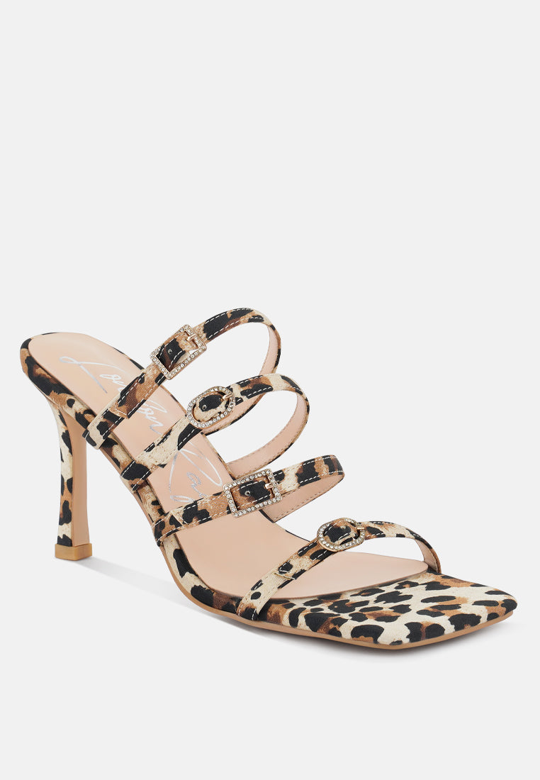 times up diamante buckle mid heel sandals by London Rag