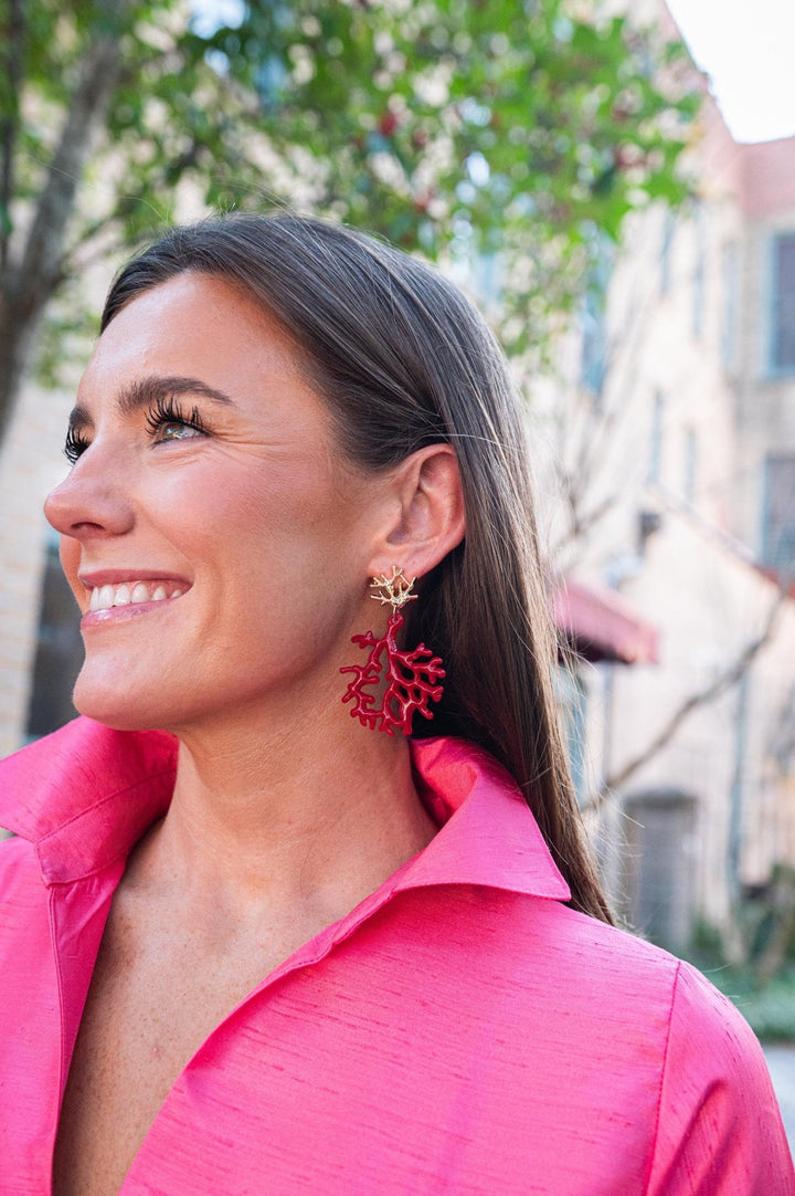 Tula - Coral Acrylic Earring