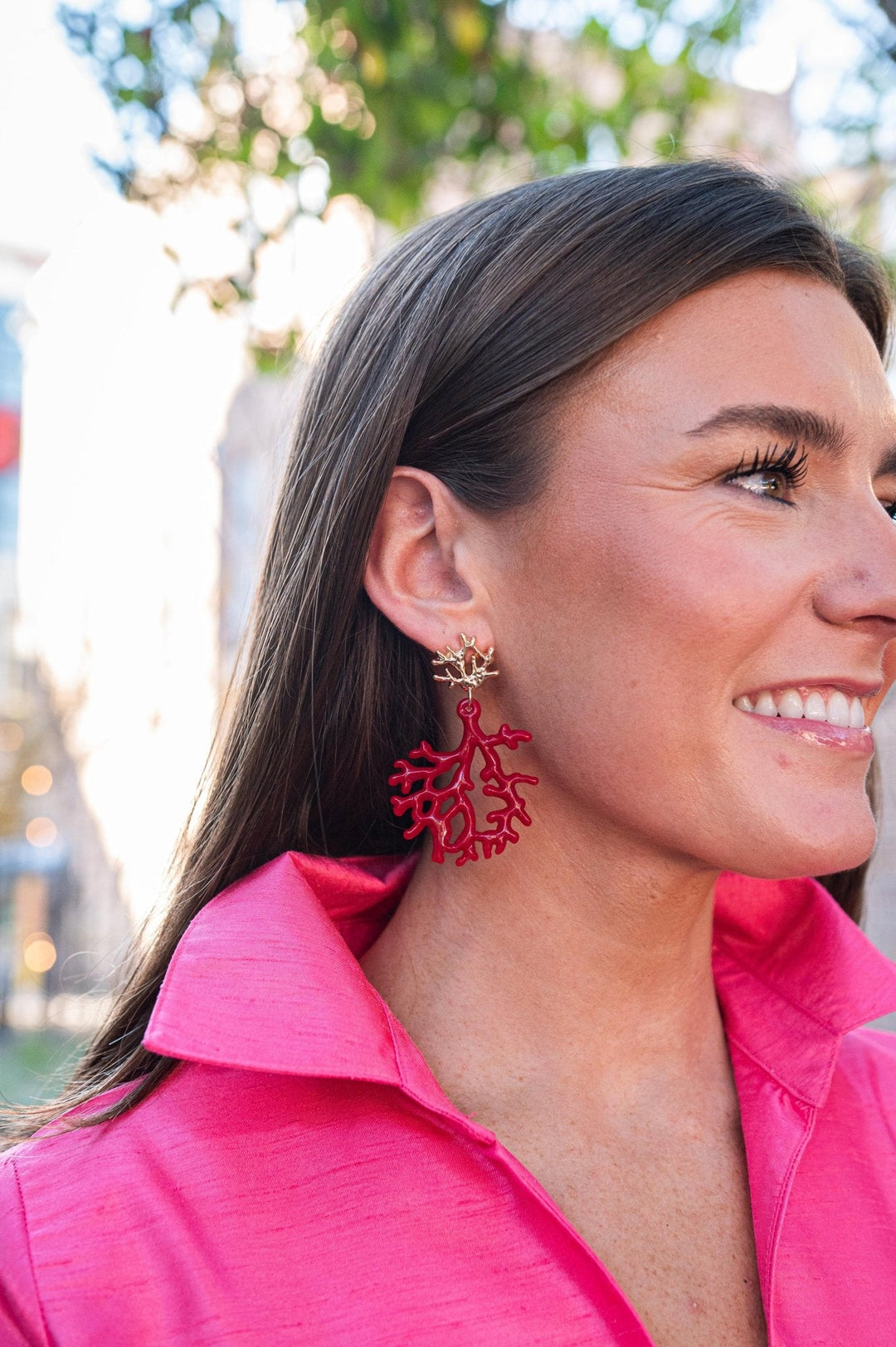 Tula - Coral Acrylic Earring
