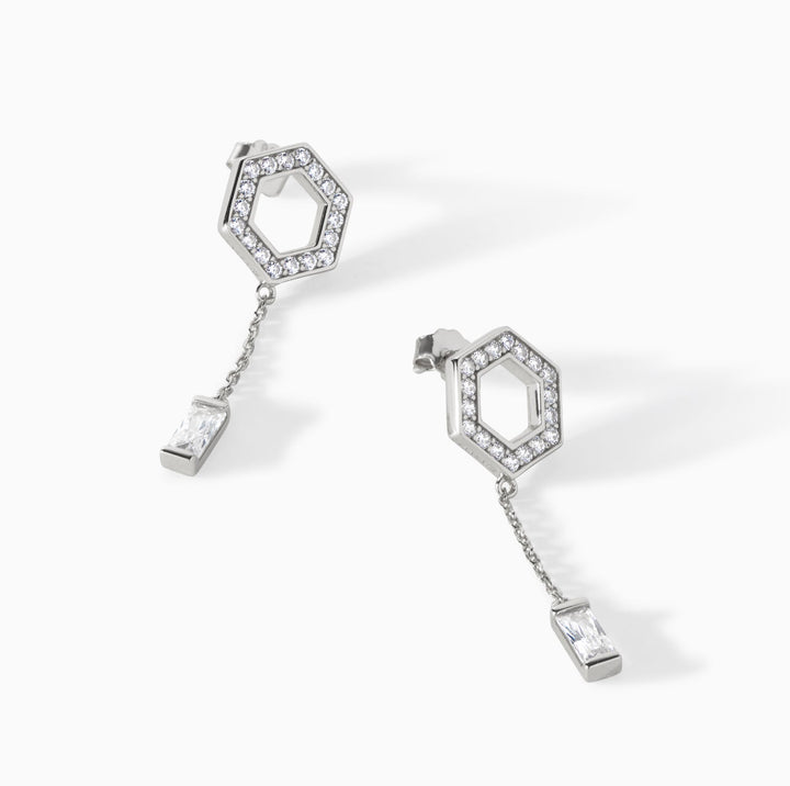 The Tyra Baguette Drop Earrings by Ora Ana