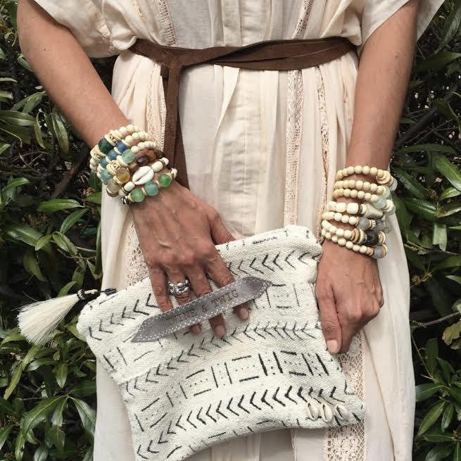 Trio Stack Bracelet Set | Black + Camel