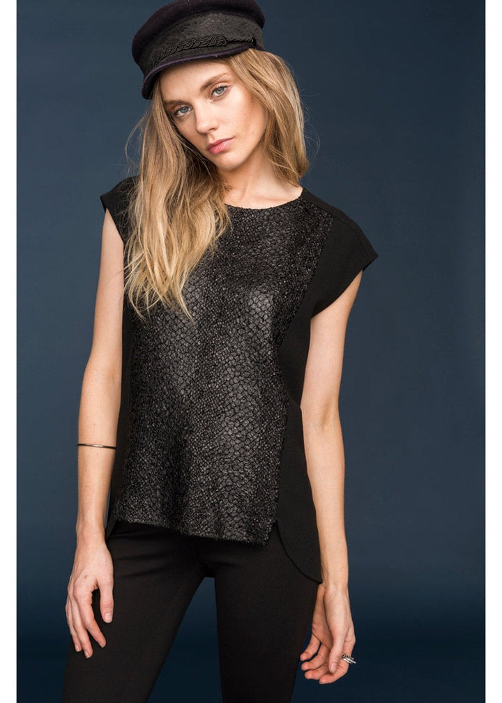 Ro & De Women's Snake Skin Print Cap Sleeve Top by Shop at Konus