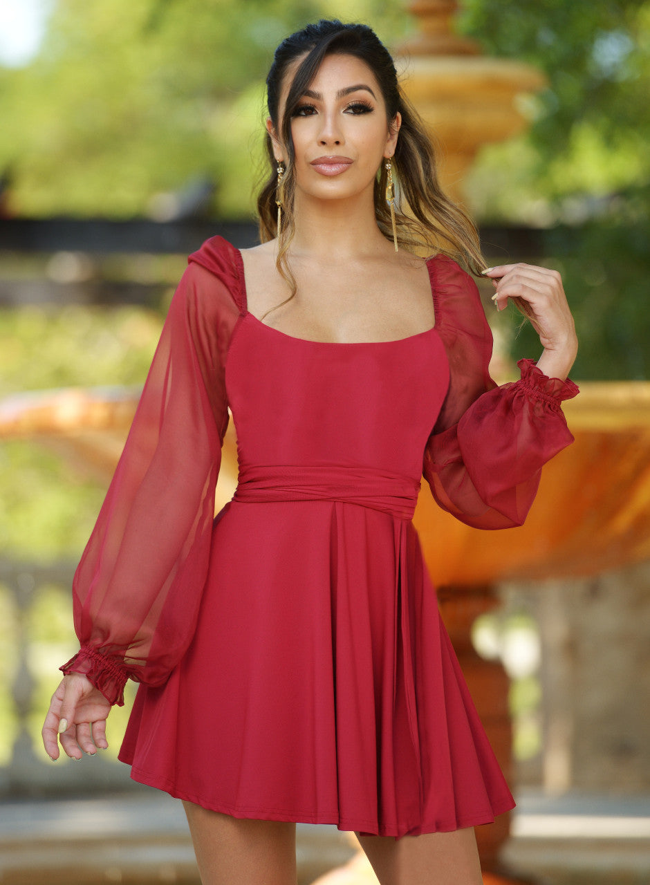 Shop The Chic Vera Two-Way Mini Dress in Deep Red | Lady Black Tie Large Shop The Chic Vera Two-Way Mini Dress in Deep Red | Lady Black Tie Large