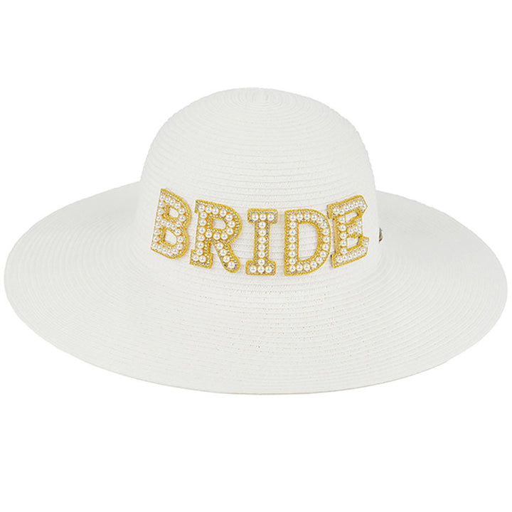 C.C Bride & Squad Pearls Wide Brim Sun Hat by Madeline Love