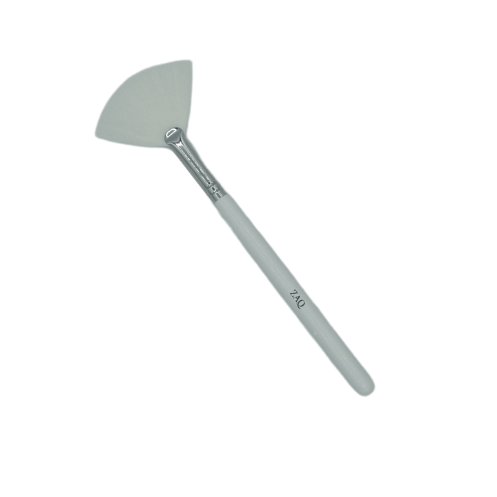 Fan Brush with Wood Handle, Copper Ferrule - Synthetic Bristles