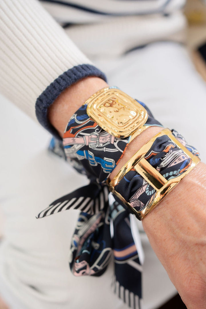 Wide Gold Scarf Cuff - Evie
