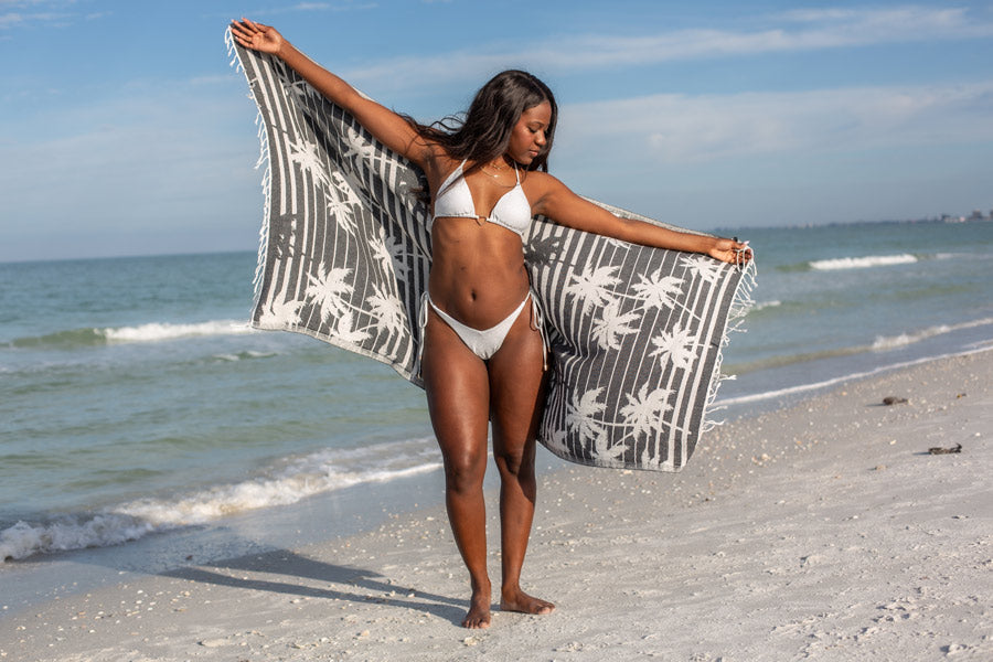 Palms Noirs - Turkish Towel by Sun Drunk