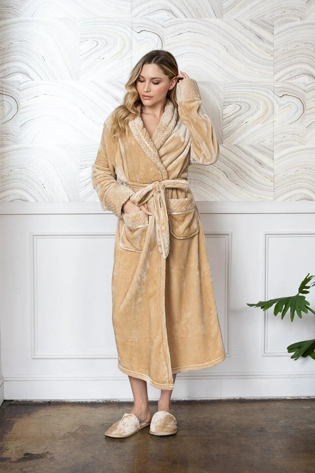 Women's Ultra Soft Fleece Bathrobe by Lotus Linen