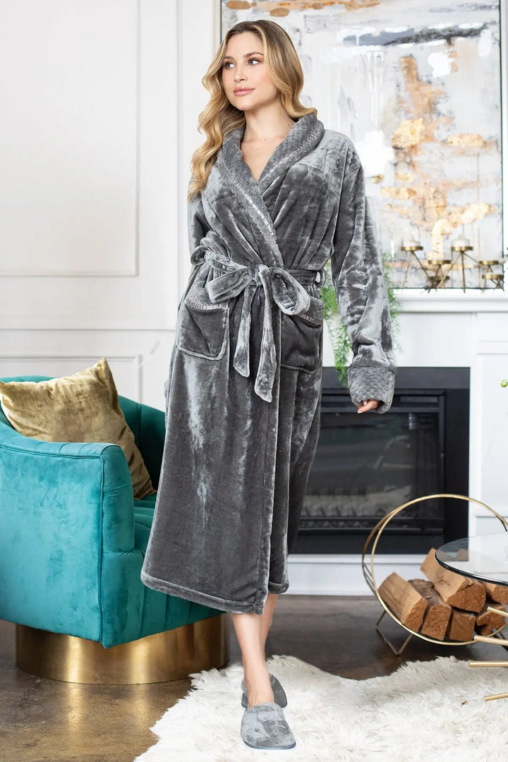 Women's Ultra Soft Fleece Bathrobe by Lotus Linen