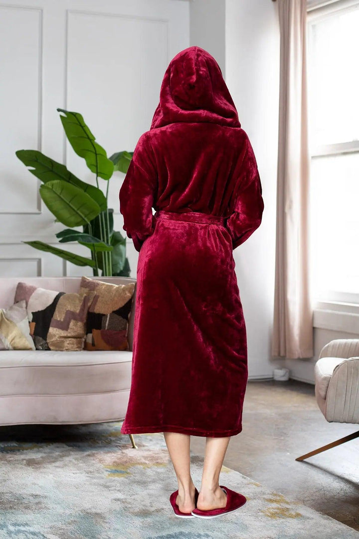 Women's Hooded Plush Robes by Lotus Linen