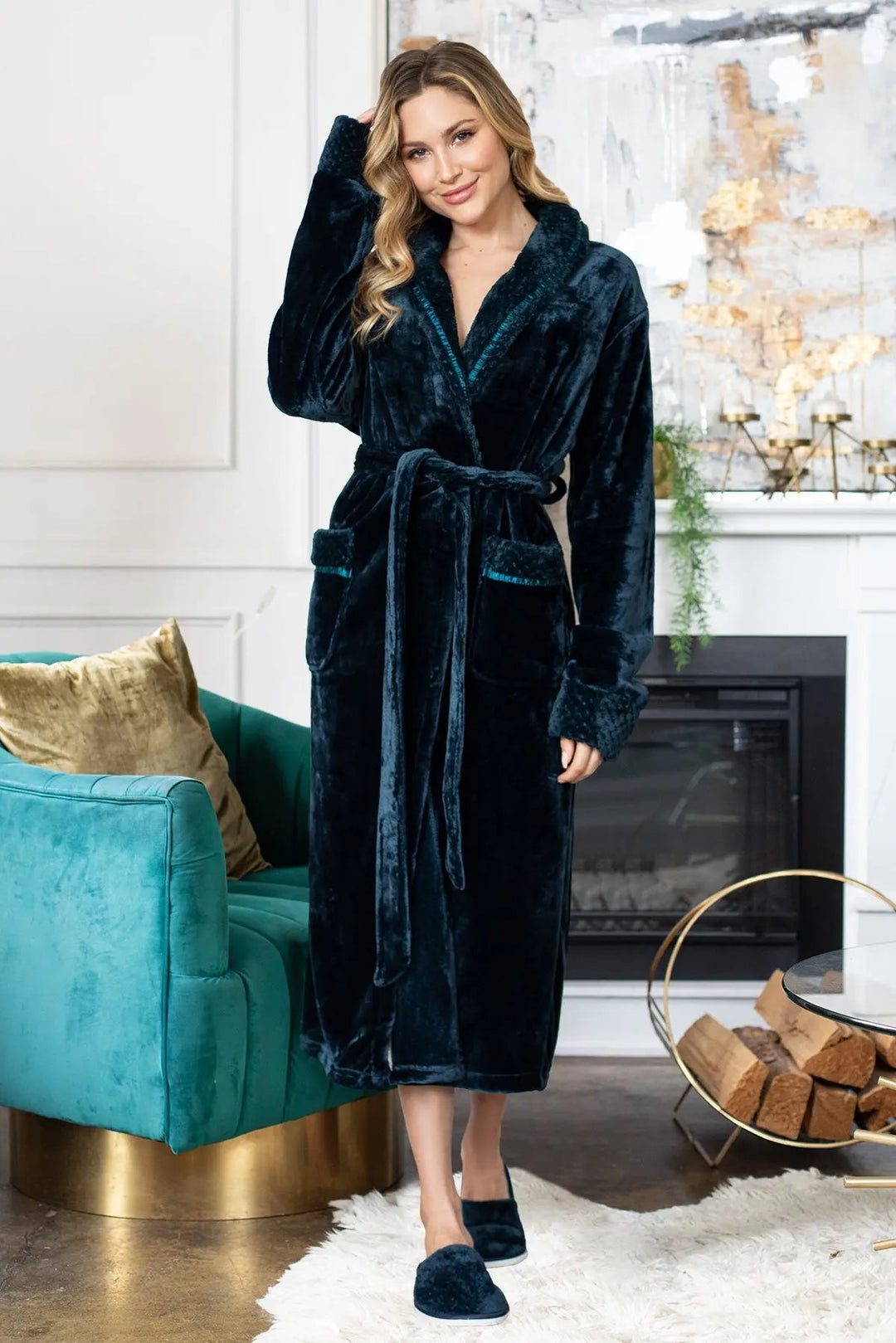 Women's Ultra Soft Fleece Bathrobe by Lotus Linen