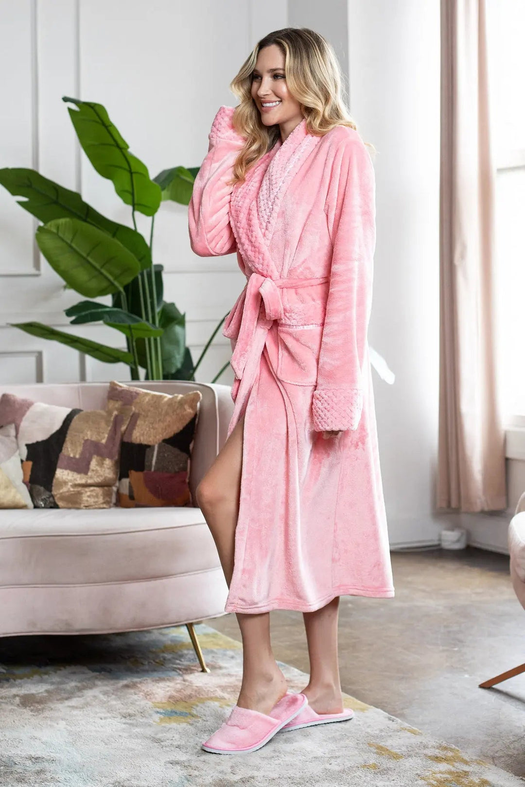 Women's Ultra Soft Fleece Bathrobe by Lotus Linen