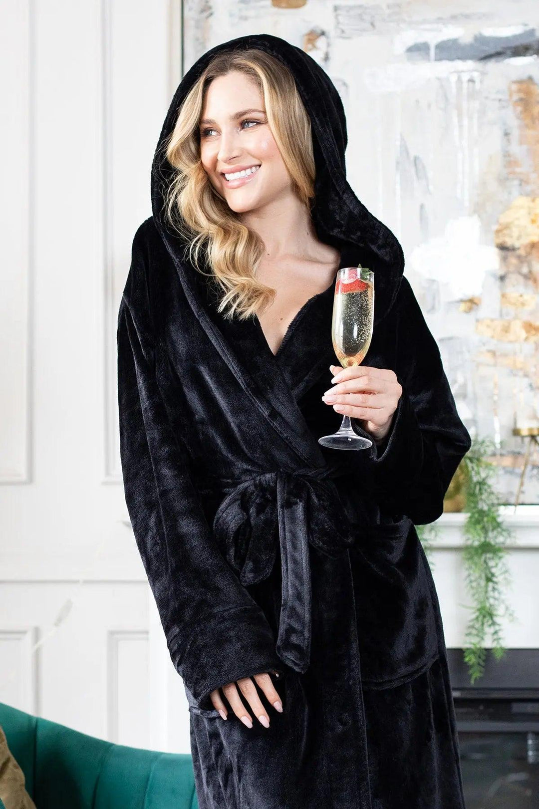 Women's Hooded Plush Robes by Lotus Linen