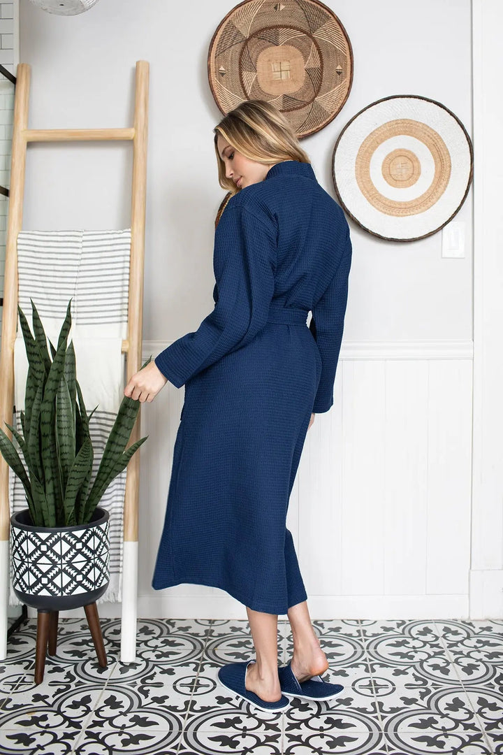 Lightweight Cotton Waffle Robe for Women by Lotus Linen