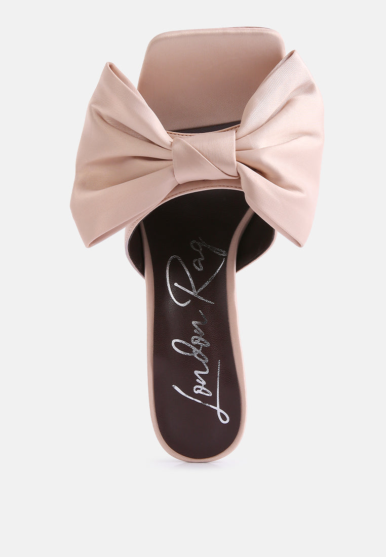 wonderbuz spool heel bow slider heels by London Rag