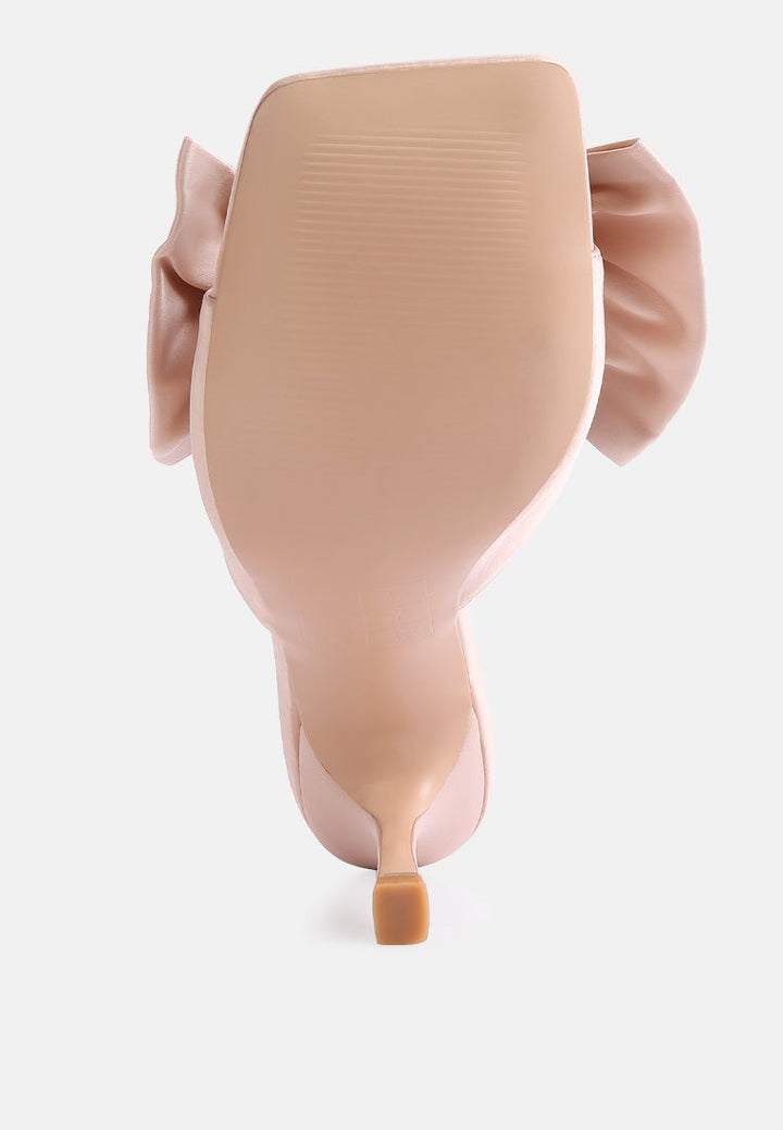 wonderbuz spool heel bow slider heels by London Rag