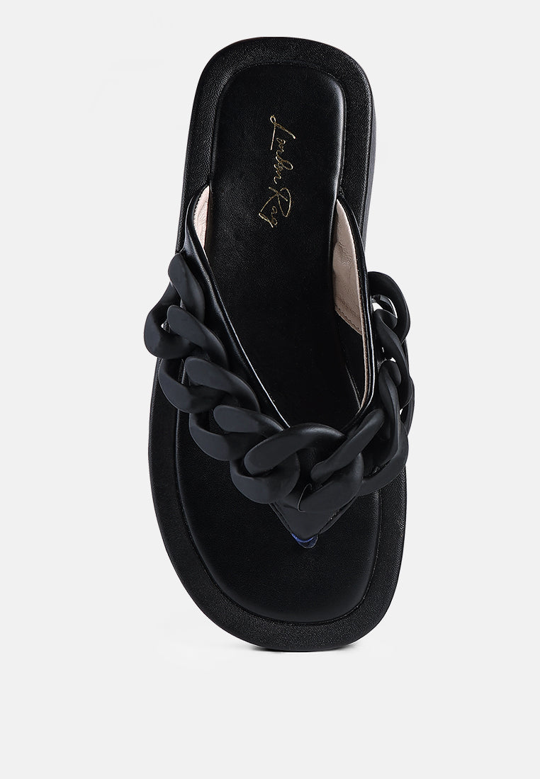 zing link chain thong flats by London Rag