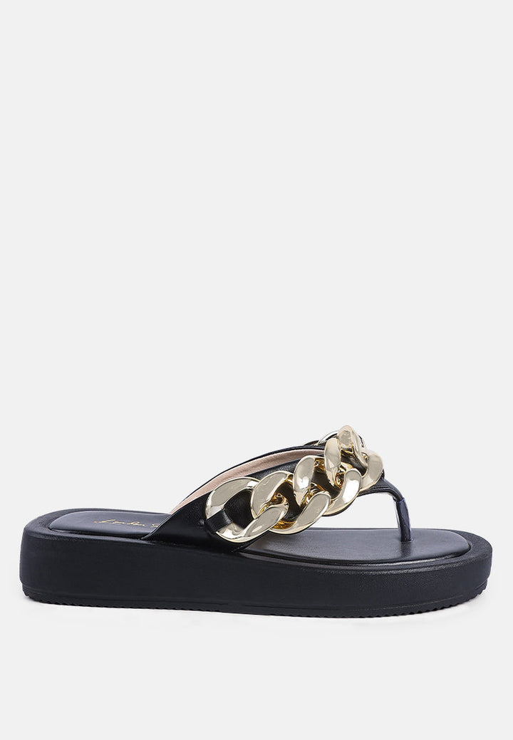 zing link chain thong flats by London Rag