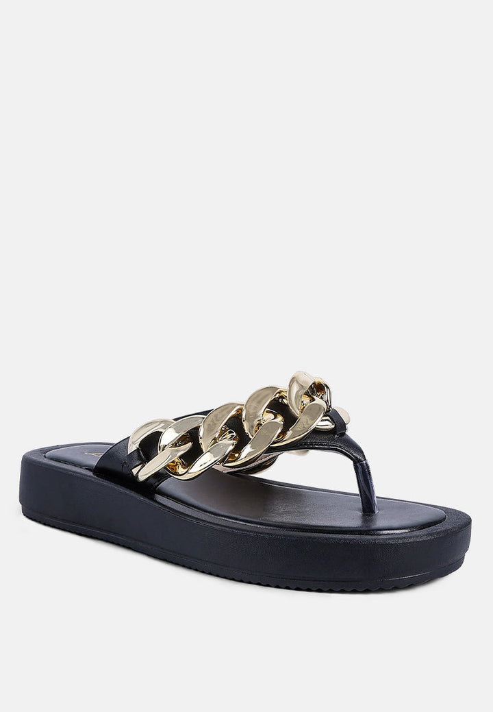 zing link chain thong flats by London Rag