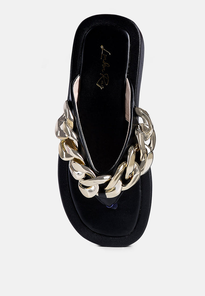 zing link chain thong flats by London Rag