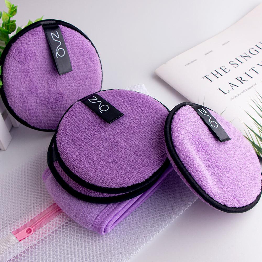 ZAQ Reusable Makeup Remover Pads 4pack with Spa facial Headband by ZAQ Skin & Body