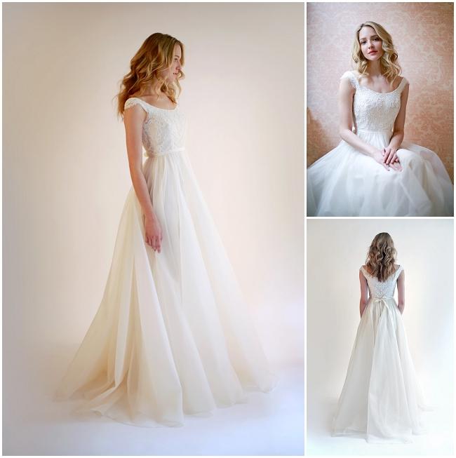 The 'Adele' Scoop Neck A-line Gown Size 12