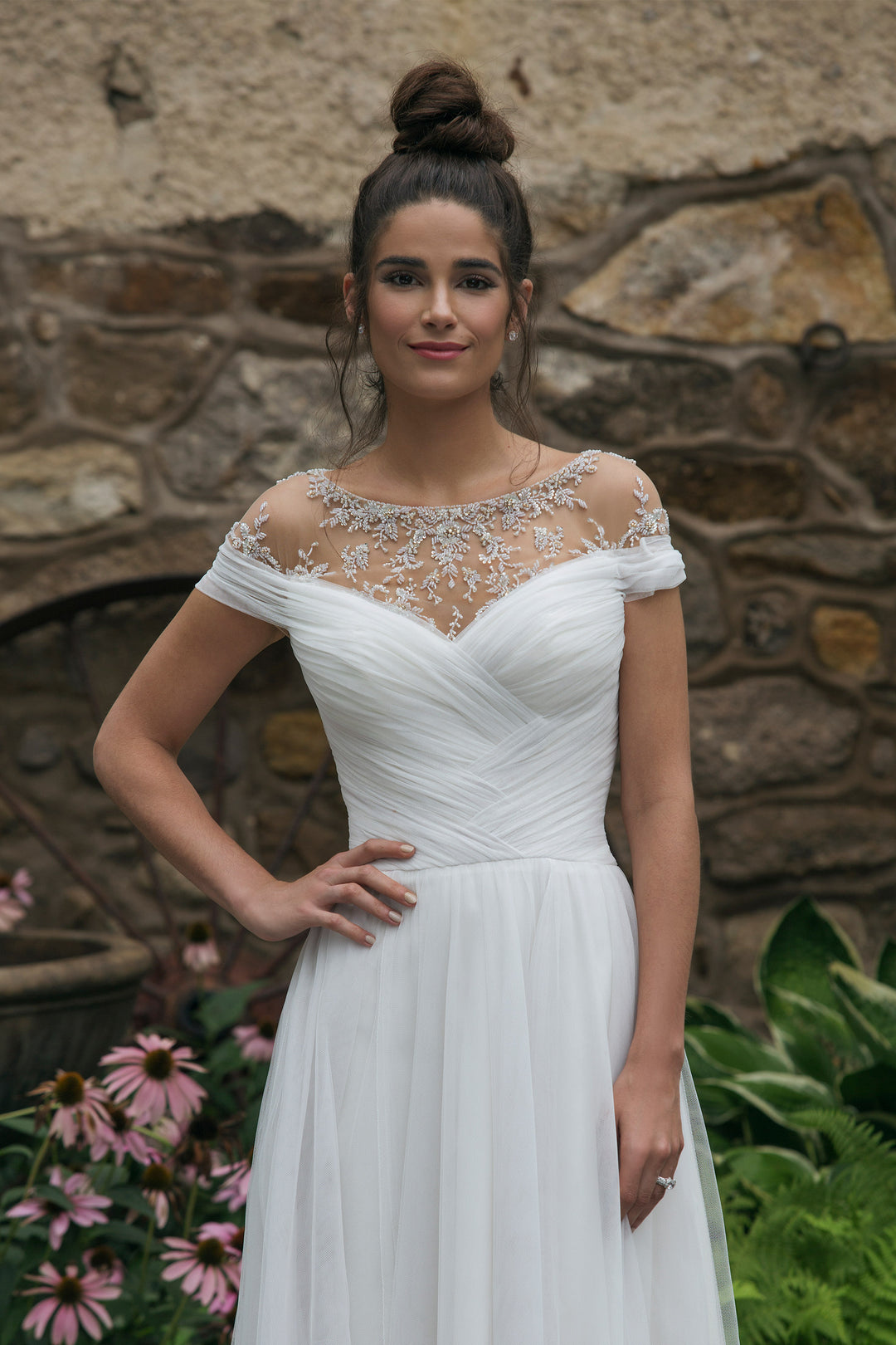 Off the Shoulder A-Line Gown by Sincerity Bridal Style 44068 Size 14