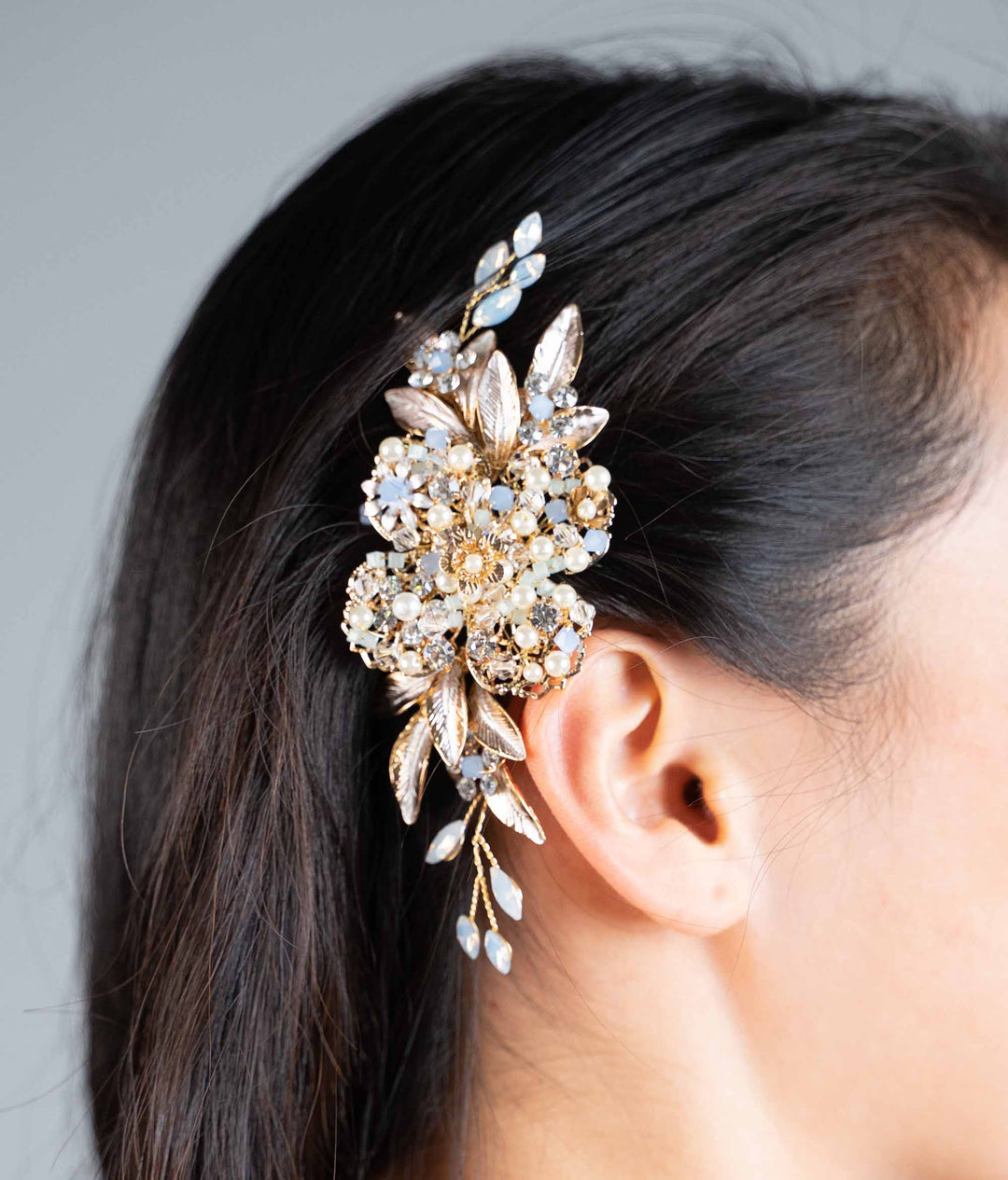 J Picone 'Nena' Gold and Opalescence Hair Clip