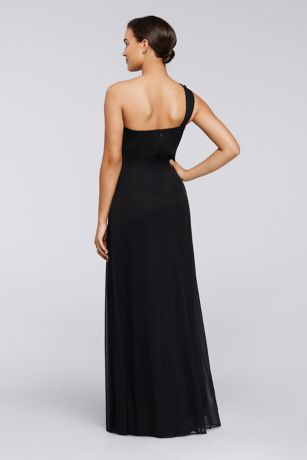 Alex Evenings One Shoulder Ruched Mesh Long Dress with Beads Sizes 10 & 14 Alex Evenings One Shoulder Ruched Mesh Long Dress with Beads Sizes 10 & 14